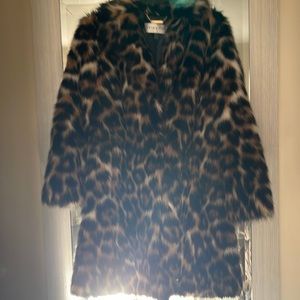 Trina Turk wild faux fur coat size extra small